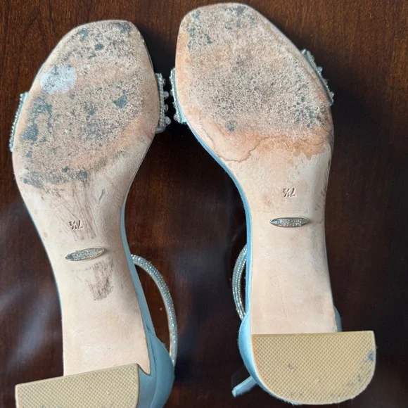 Badgley Mischka Blue Jeweled Heels - Picture 4 of 4